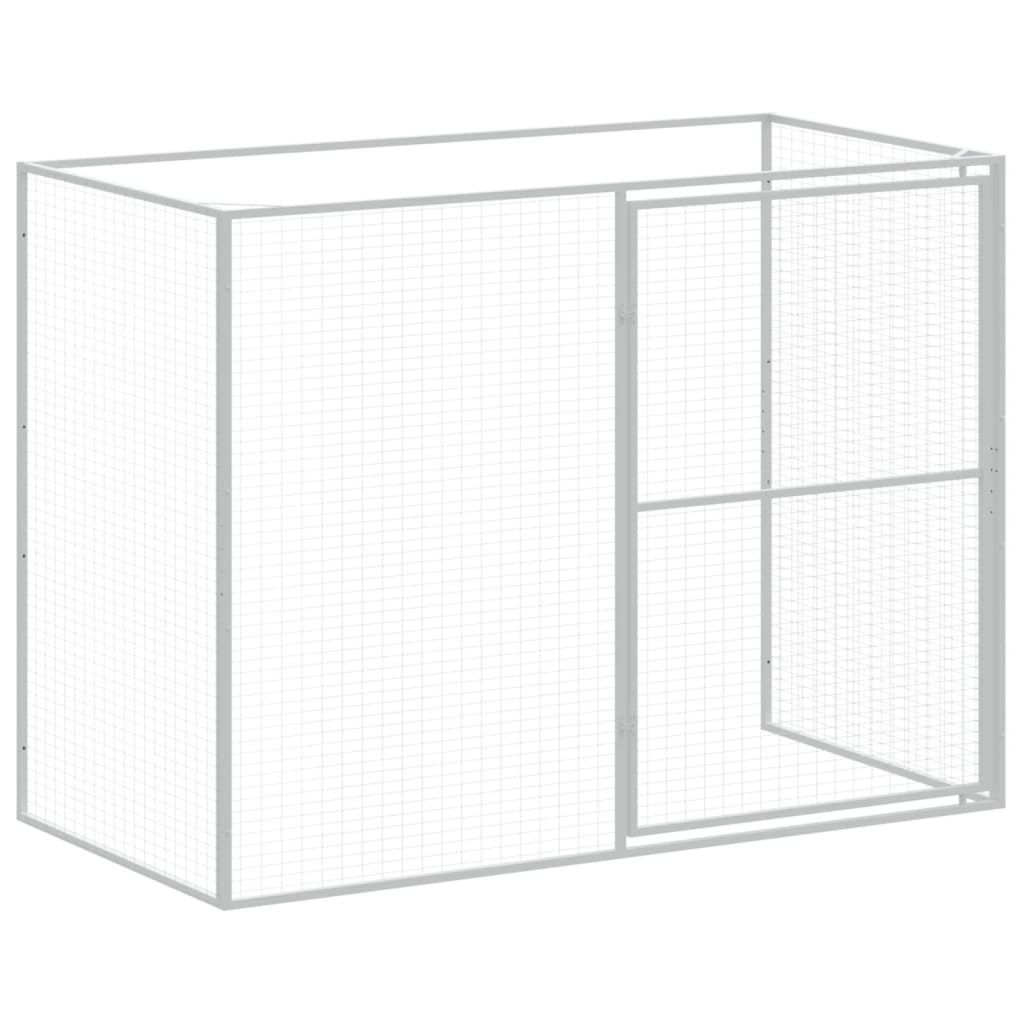 vidaXL Dog House with Run Anthracite 84.3"x340.6"x71.3" Galvanized Steel