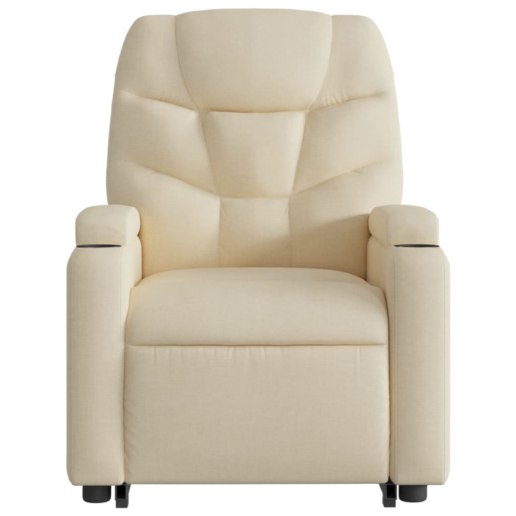 vidaXL Stand up Massage Recliner Chair Cream Fabric