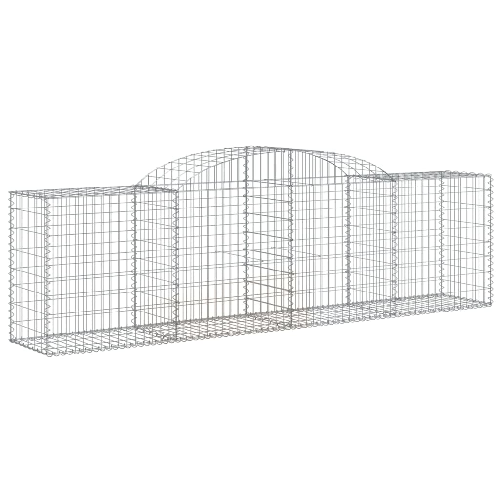 vidaXL Arched Gabion Baskets 11 pcs 118.1"x19.7"x31.5"/39.4" Galvanized Iron