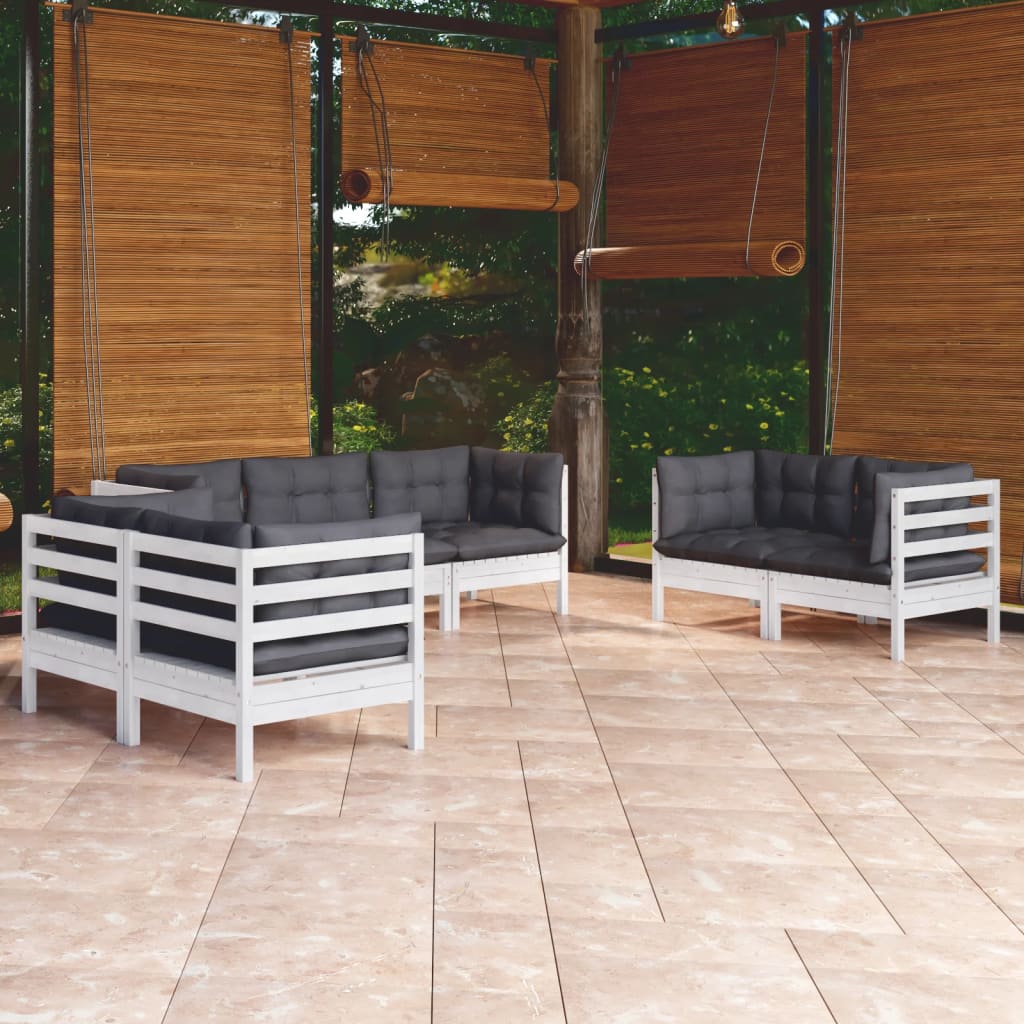 vidaXL 7 Piece Patio Lounge Set with Cushions Solid Pinewood