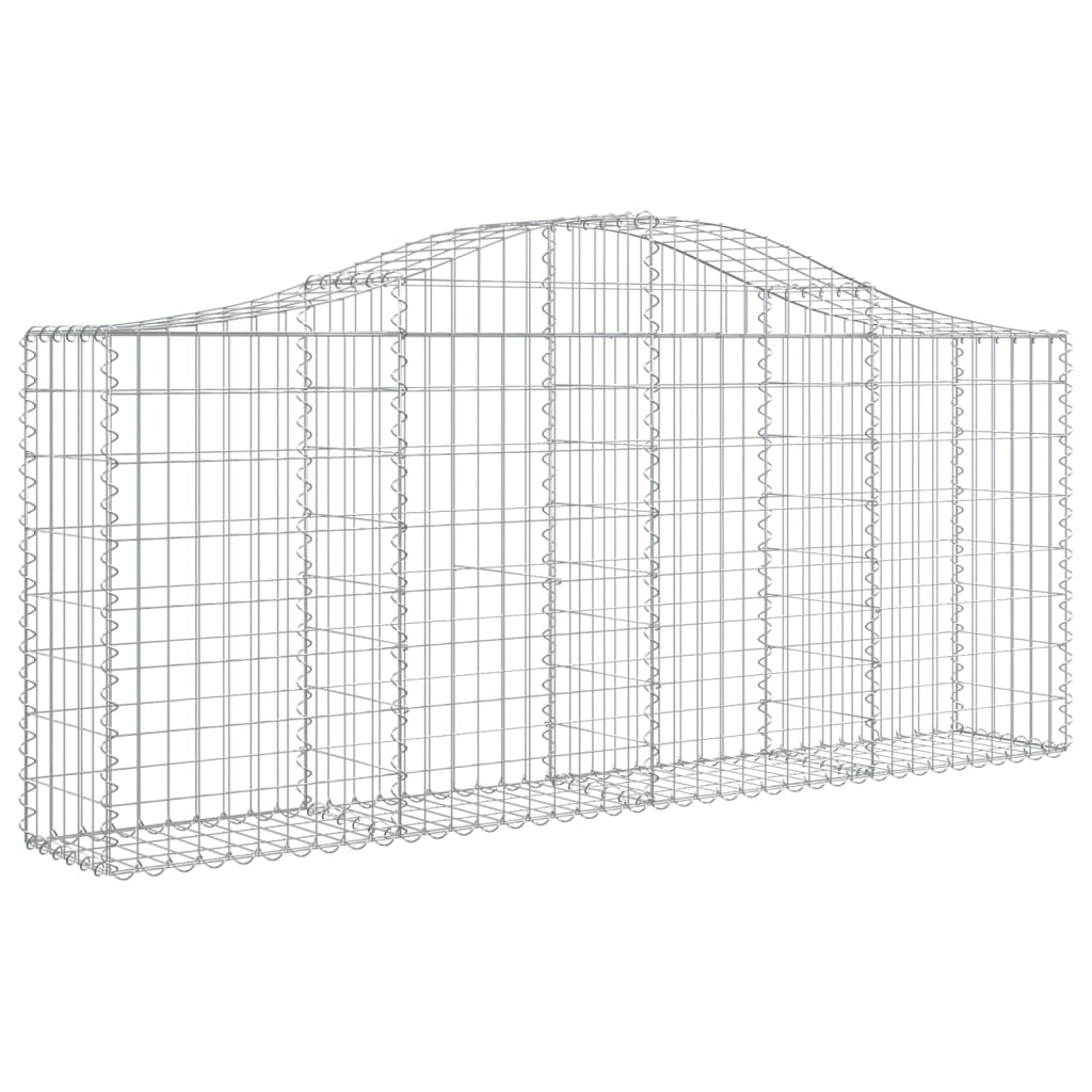 vidaXL Arched Gabion Baskets 3 pcs 78.7"x11.8"x31.5"/39.4" Galvanized Iron