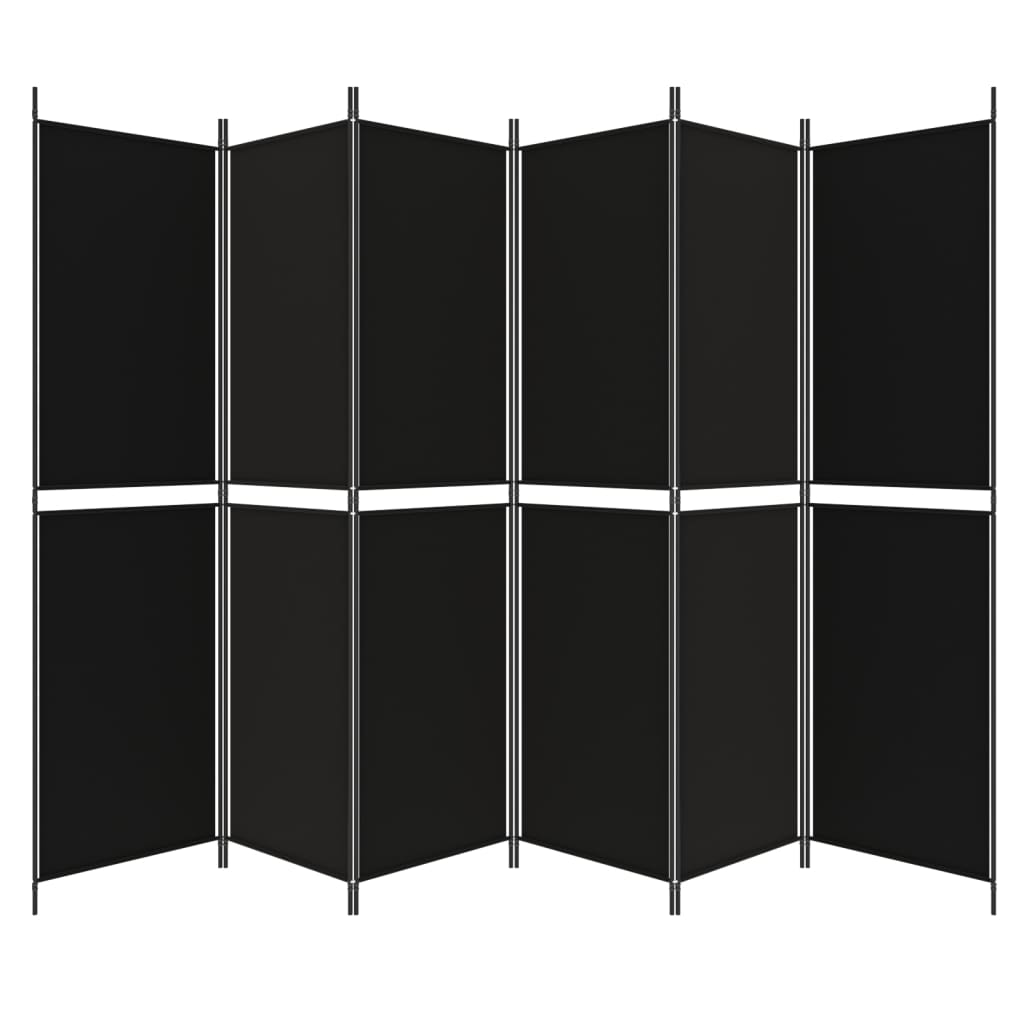 vidaXL 6-Panel Room Divider Black 118.1"x78.7" Fabric