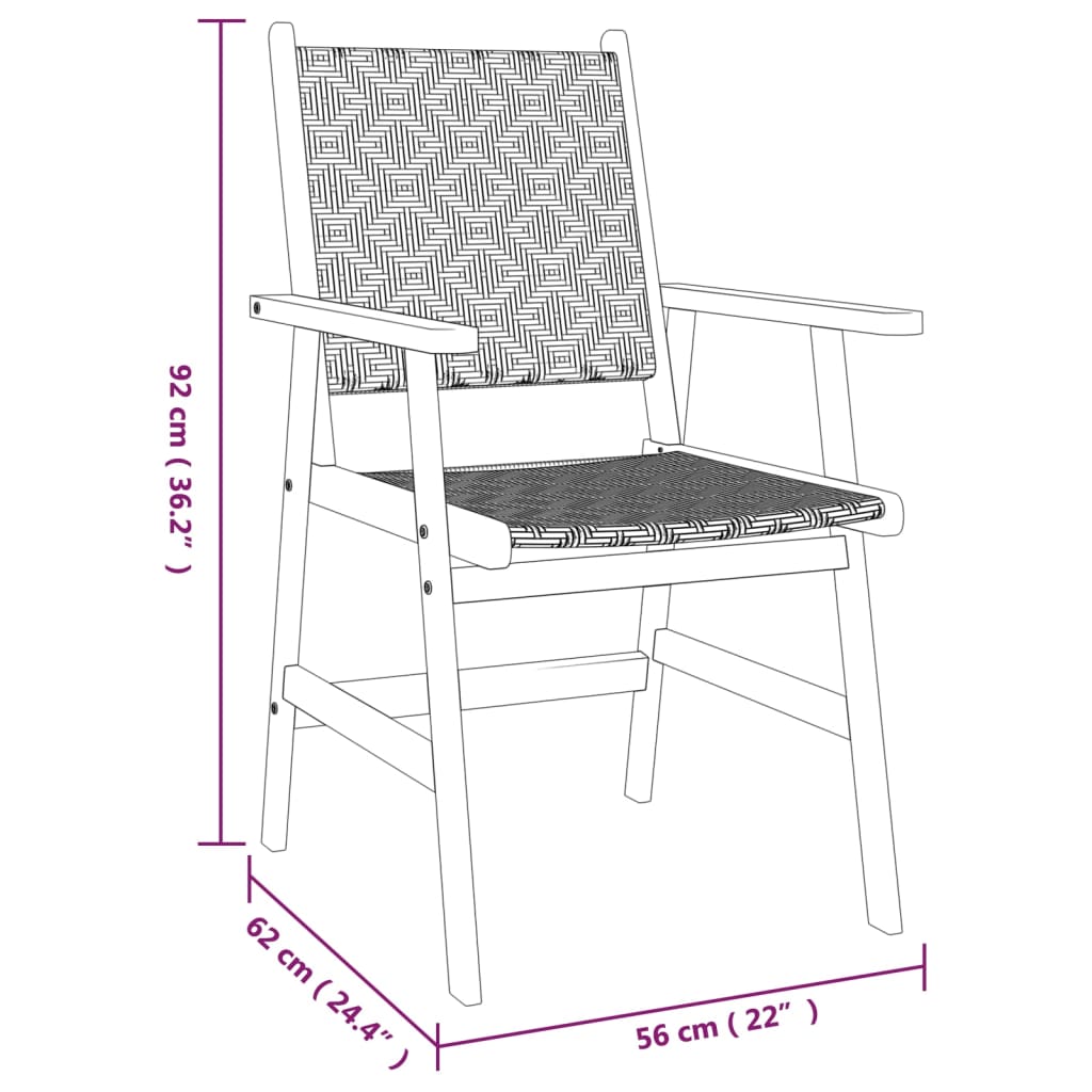 vidaXL 3 Piece Patio Dining Set Solid Wood Acacia