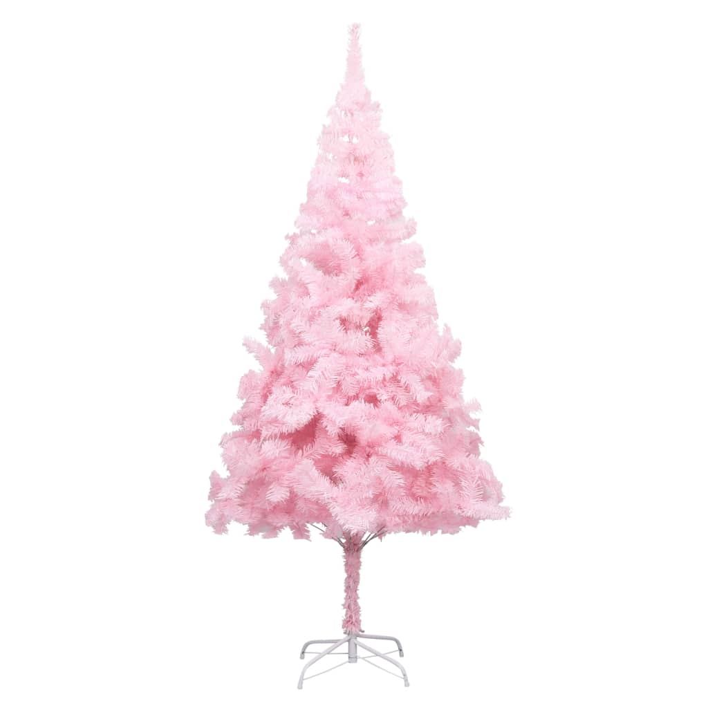 vidaXL Artificial Pre-lit Christmas Tree with Stand Pink 82.7" PVC