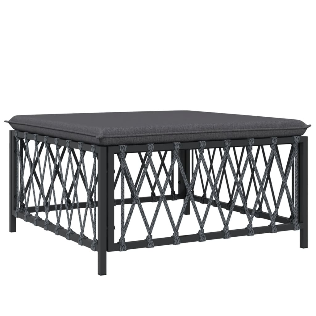 vidaXL 9 Piece Patio Lounge Set with Cushions Anthracite Steel