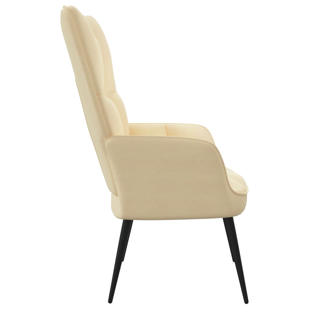 vidaXL Relaxing Chair Cream White Velvet