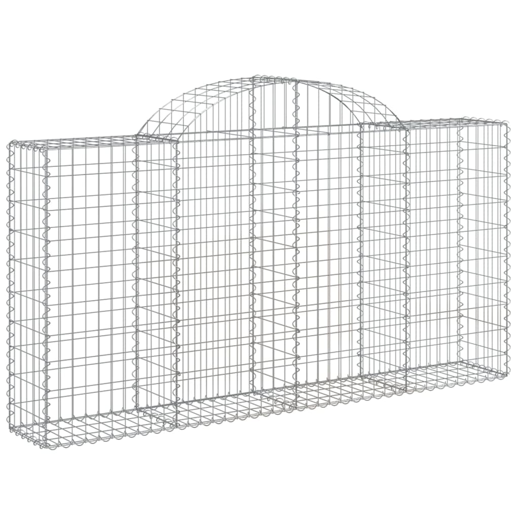 vidaXL Arched Gabion Baskets 3 pcs 78.7"x11.8"x39.4"/47.2" Galvanized Iron