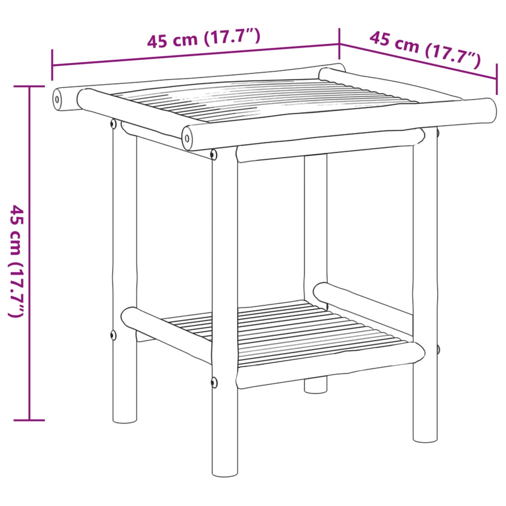 vidaXL Coffee Table 17.7"x17.7"x17.7" Bamboo