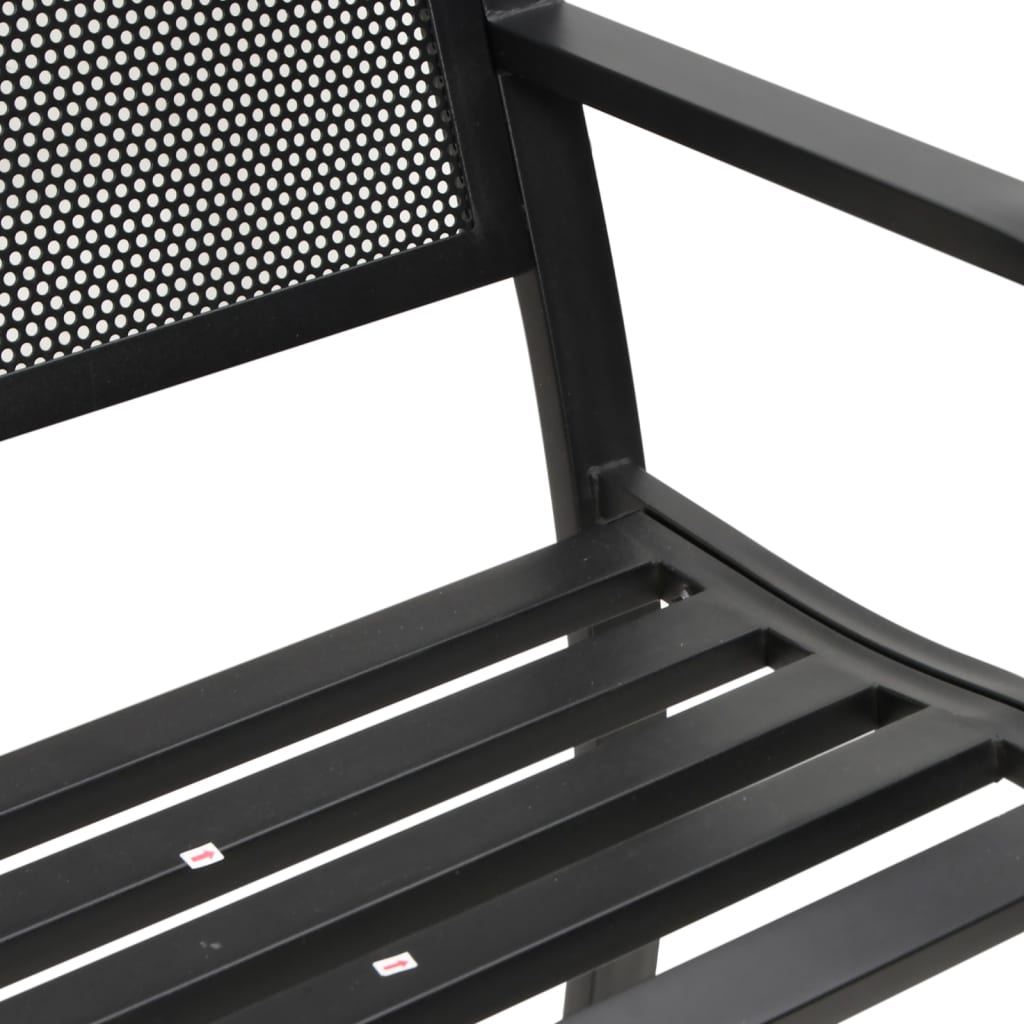 vidaXL Patio Bench 46.9" Black Steel