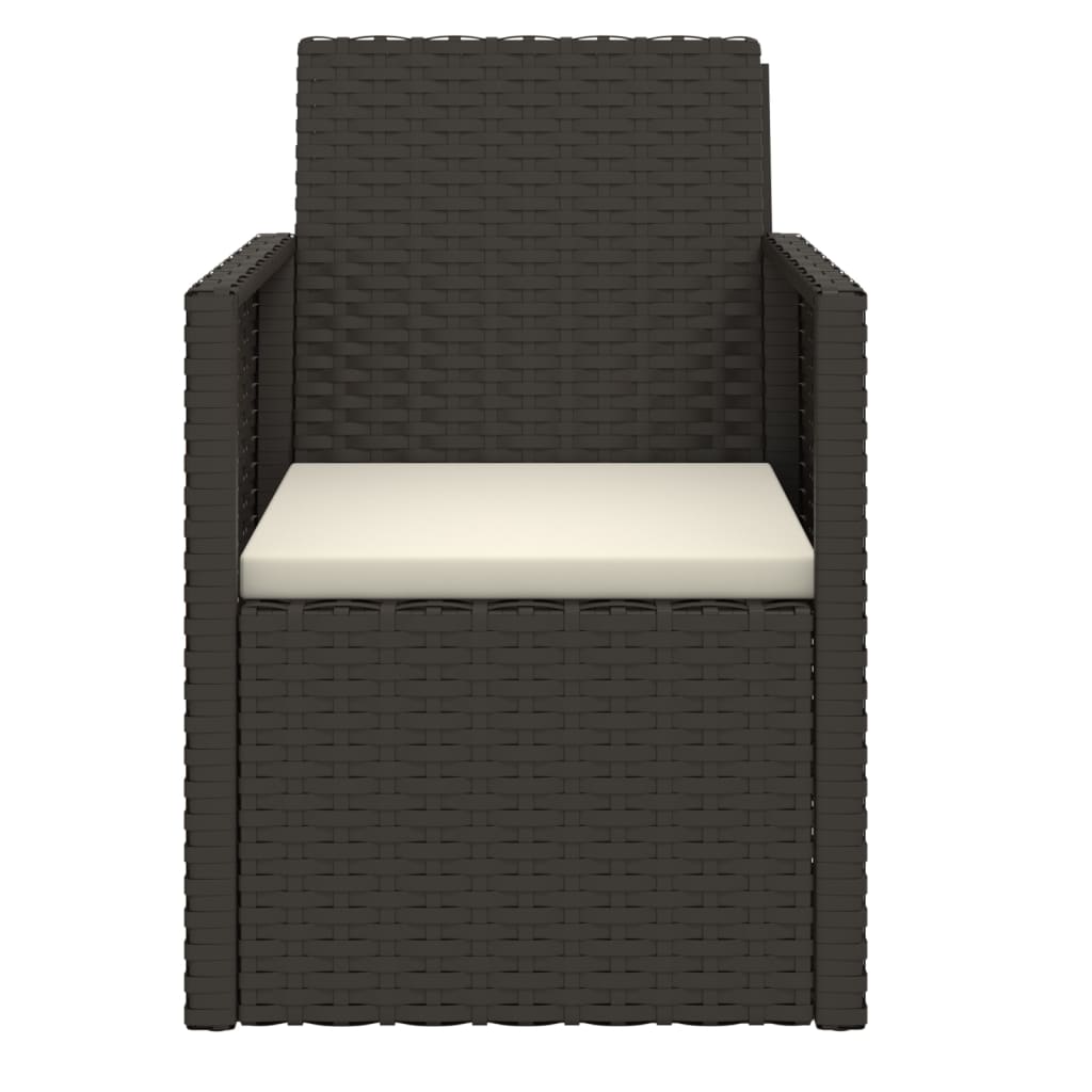 vidaXL Patio Armchair with Cushion Black Poly Rattan