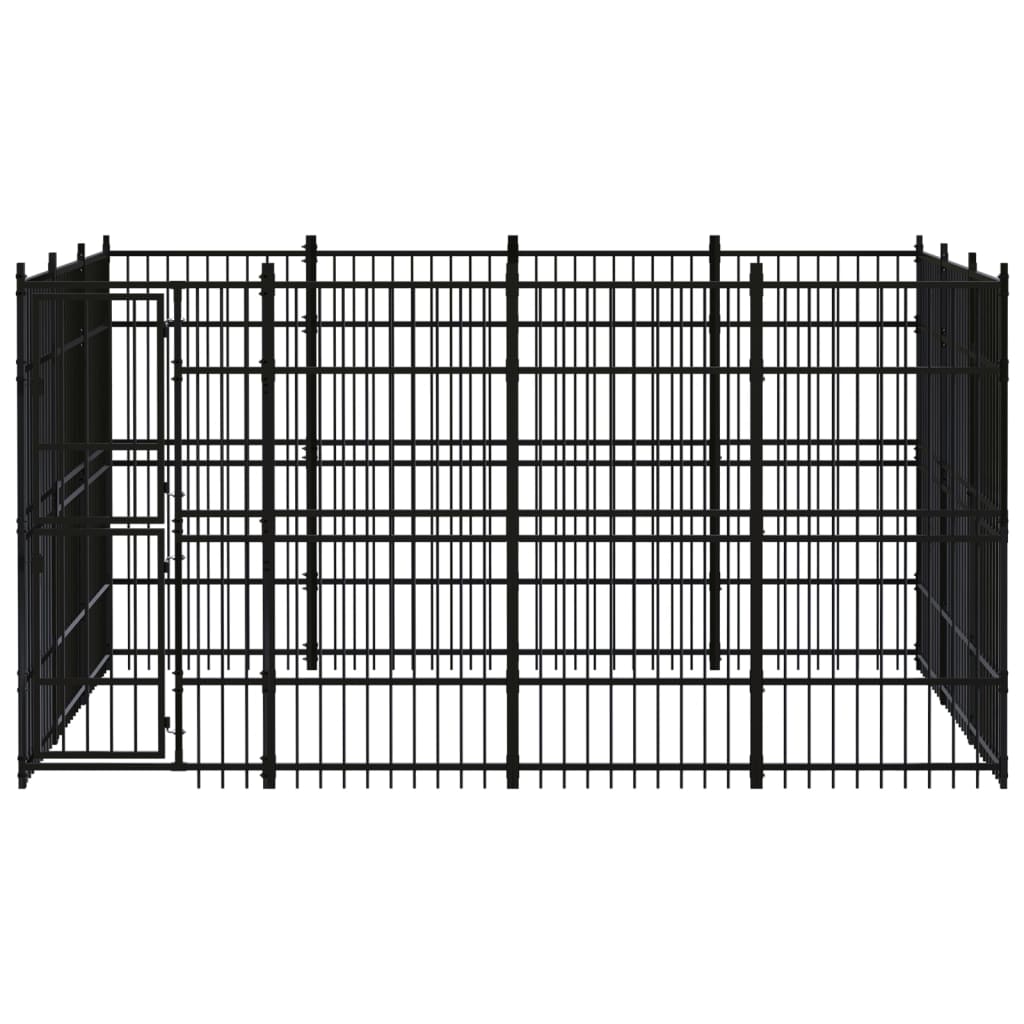 vidaXL Outdoor Dog Kennel Steel 119 ft²