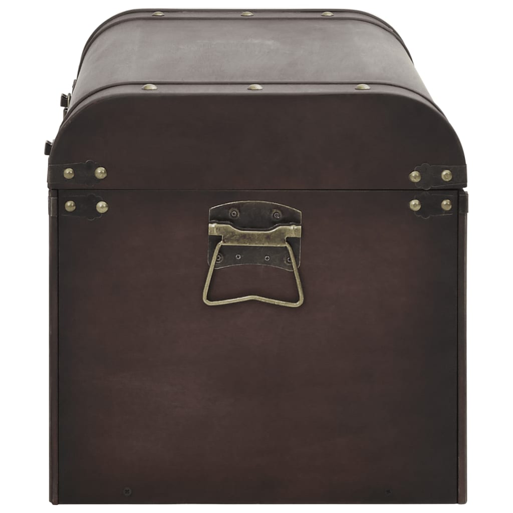 vidaXL Treasure Chest with Latches Dark Brown 31.3"x15.6"x15.6" Plywood