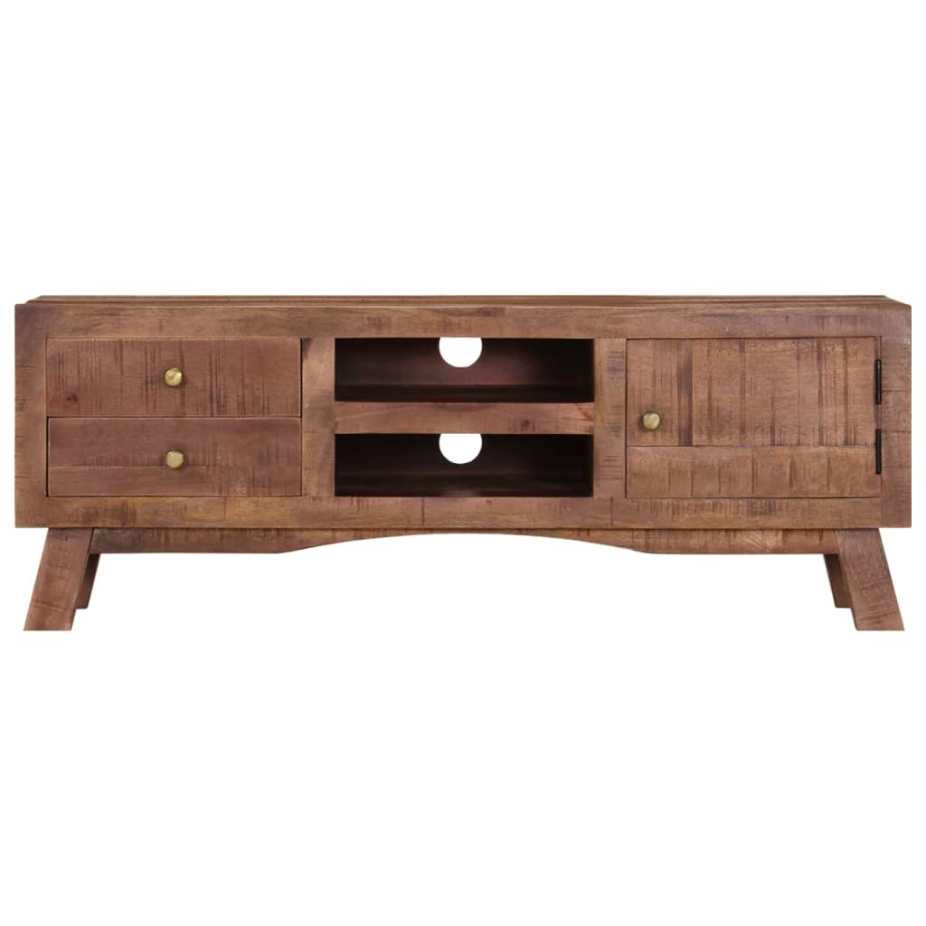 vidaXL TV Stand 43.3"x11.8"x15.7" Rough Mango Wood