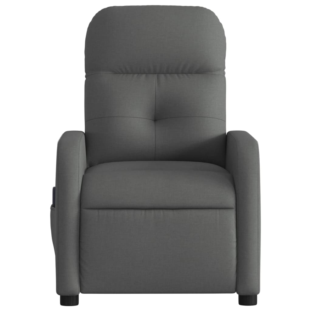 vidaXL Massage Recliner Chair Dark Gray Fabric