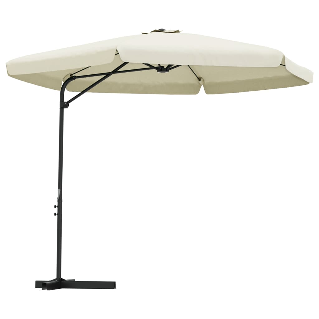 vidaXL Outdoor Parasol with Steel Pole 118.1" Sand White