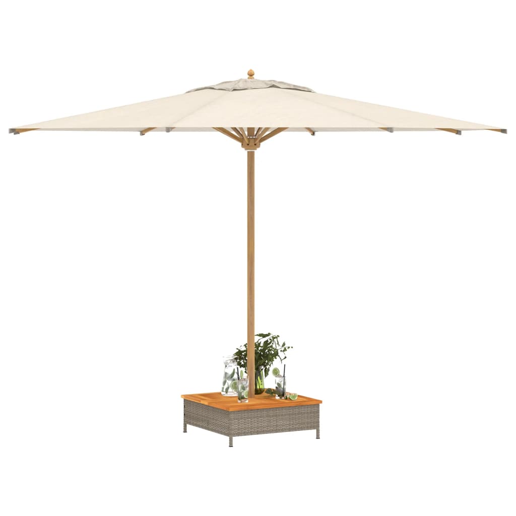 vidaXL Parasol Base Cover Gray 27.6"x27.6"x9.8" Poly Rattan and Acacia