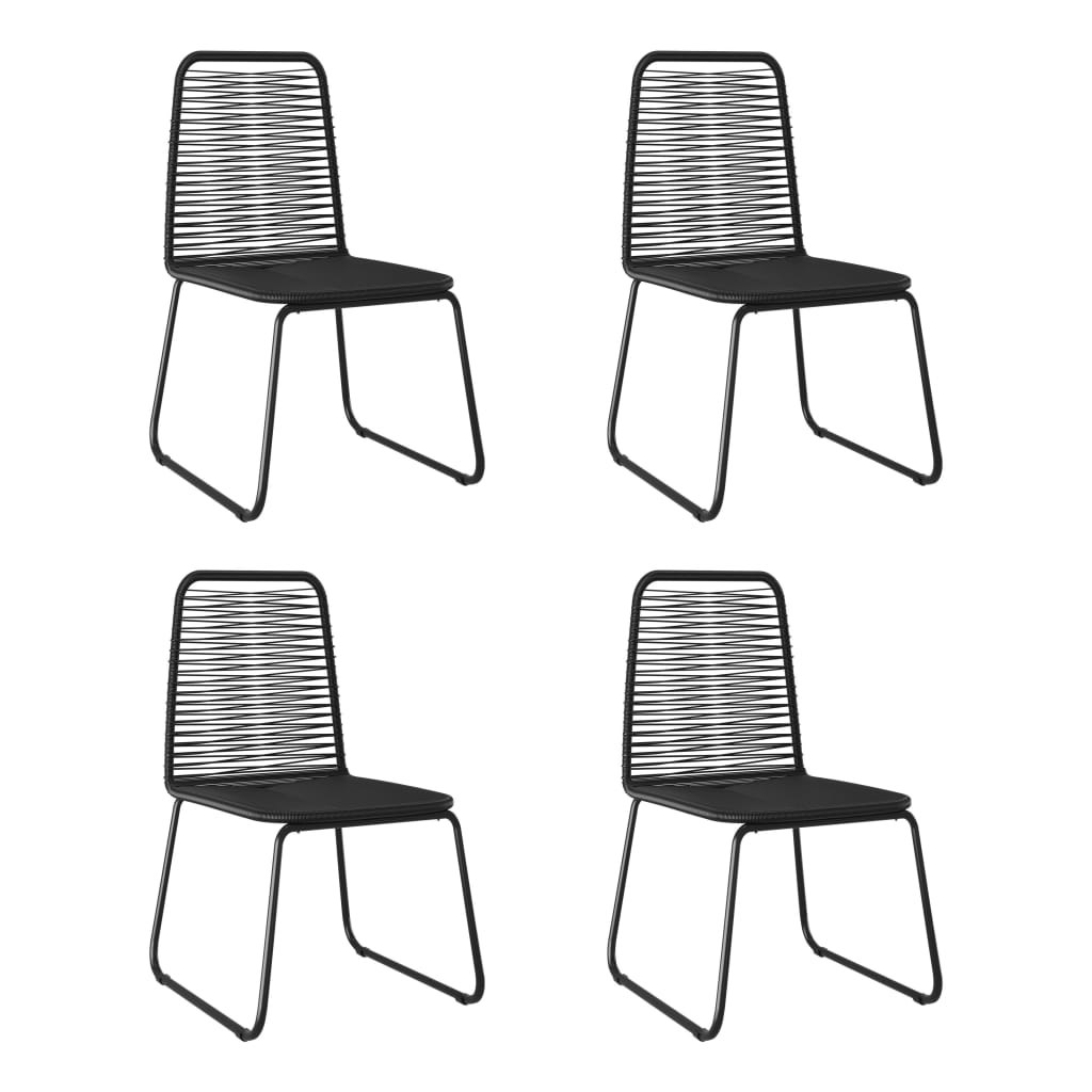 vidaXL Patio Chairs 4 pcs Poly Rattan Black