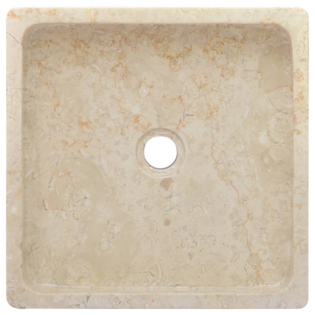 vidaXL Sink Cream 15.7"x15.7"x3.9" Marble