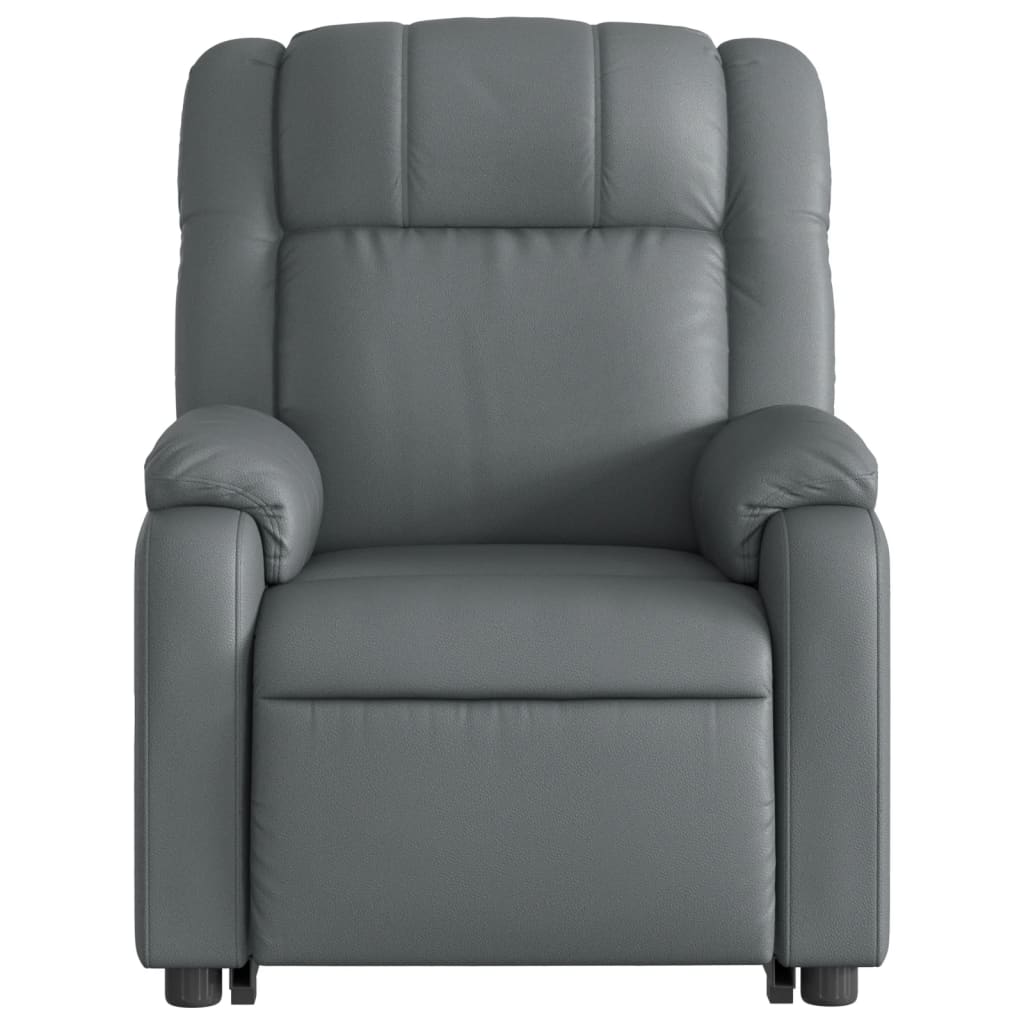 vidaXL Electric Stand up Massage Recliner Chair Gray Faux Leather