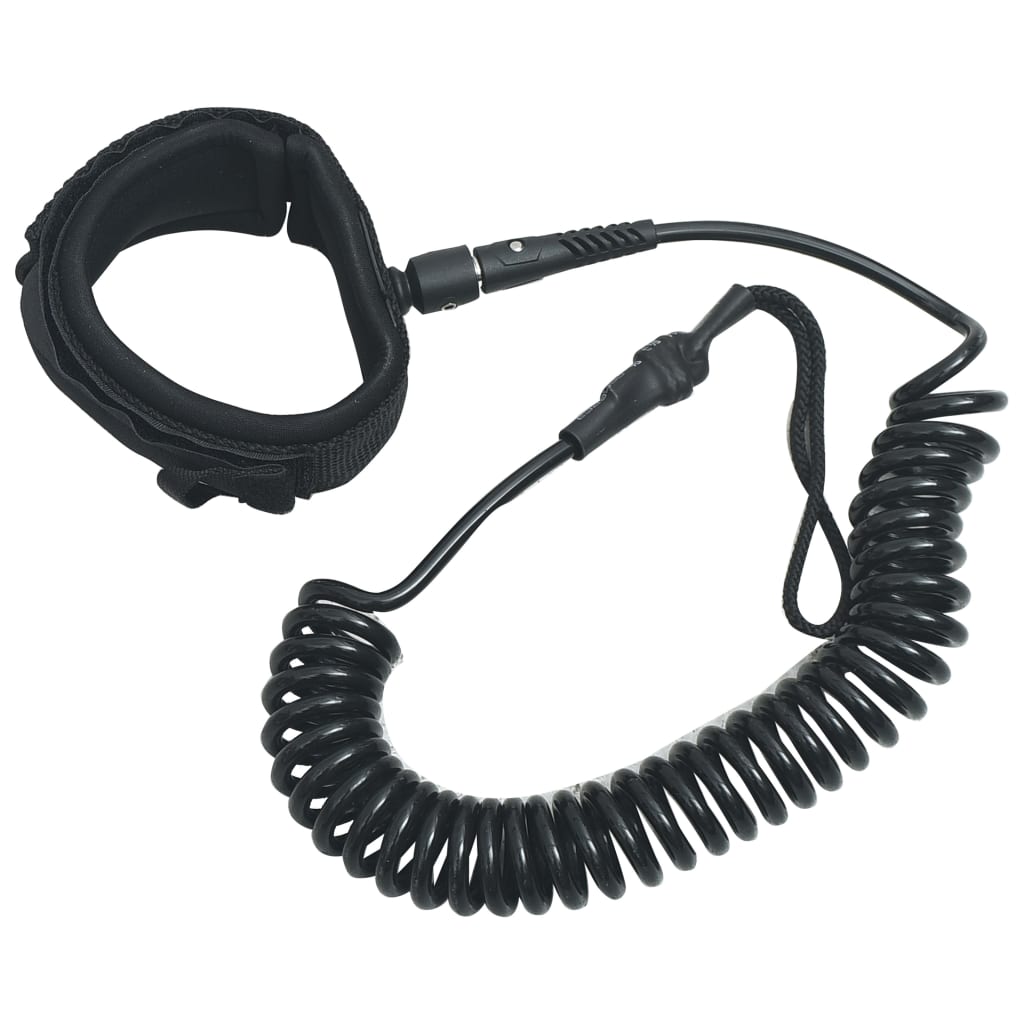 vidaXL SUP Coiled Leash Black 10 inch