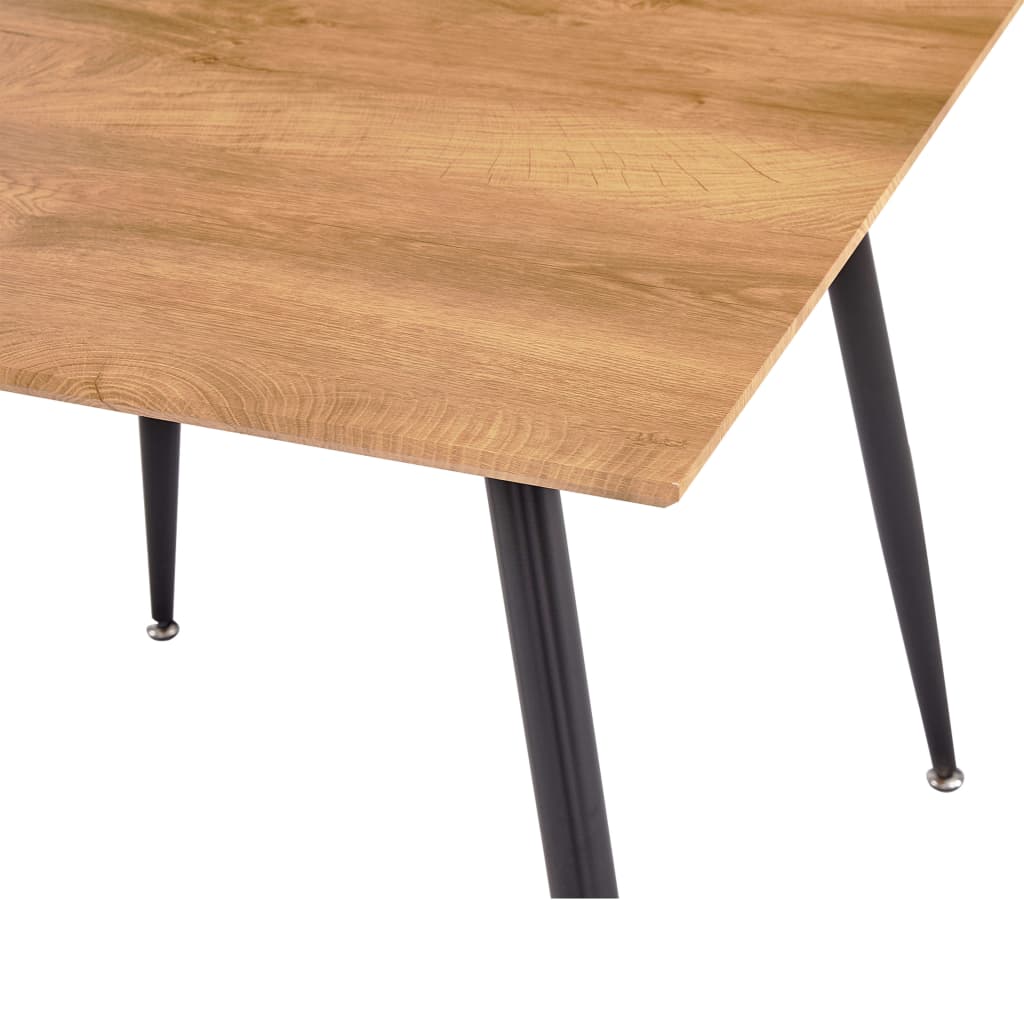 vidaXL Dining Table Oak and Black 31.7"x31.7"x28.7" MDF