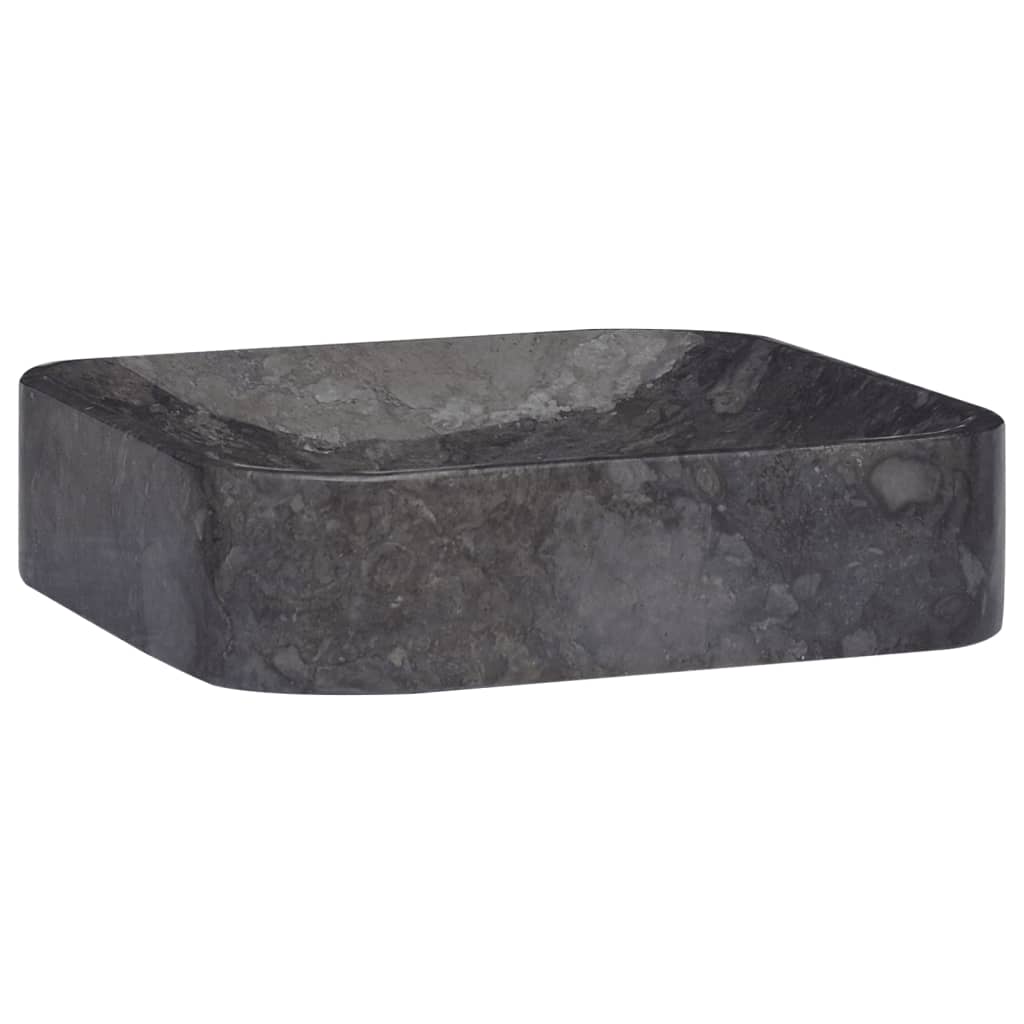 vidaXL Sink Black 15.7"x15.7"x3.9" Marble