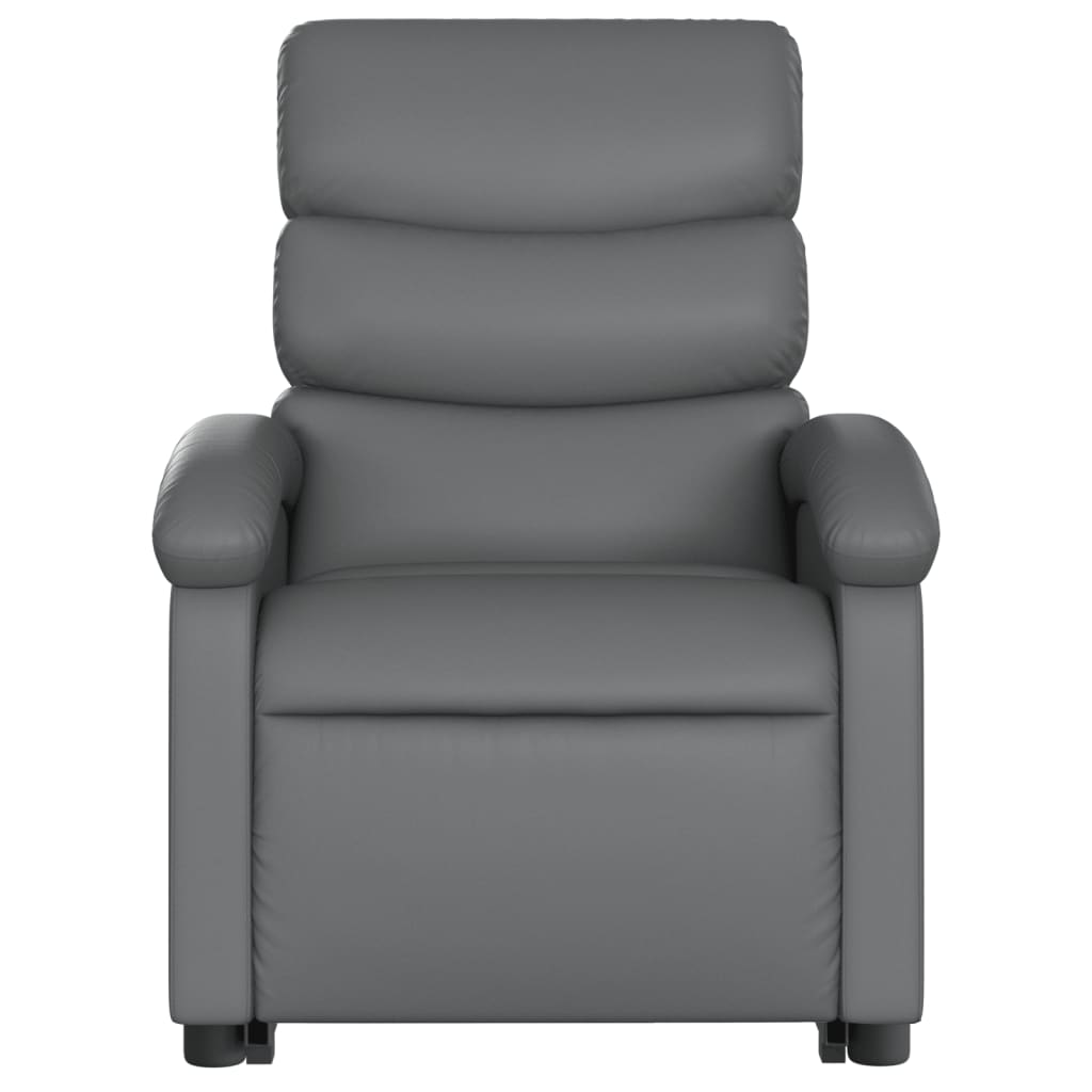 vidaXL Electric Stand up Recliner Chair Gray Faux Leather