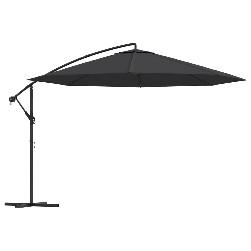 vidaXL Cantilever Garden Parasol with Aluminum Pole 137.8" Black