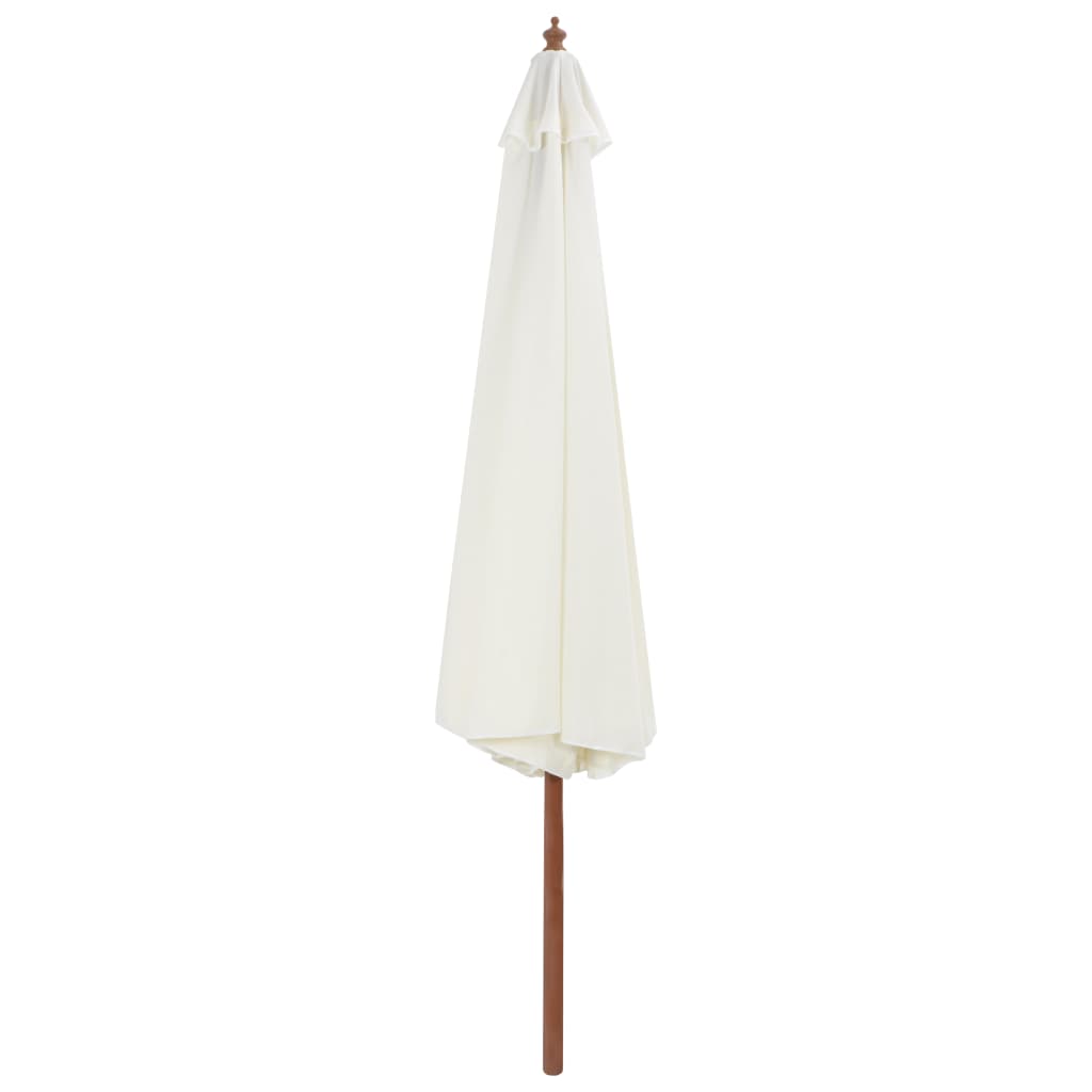 vidaXL Garden Parasol with Wooden Pole 137.8" Sand White