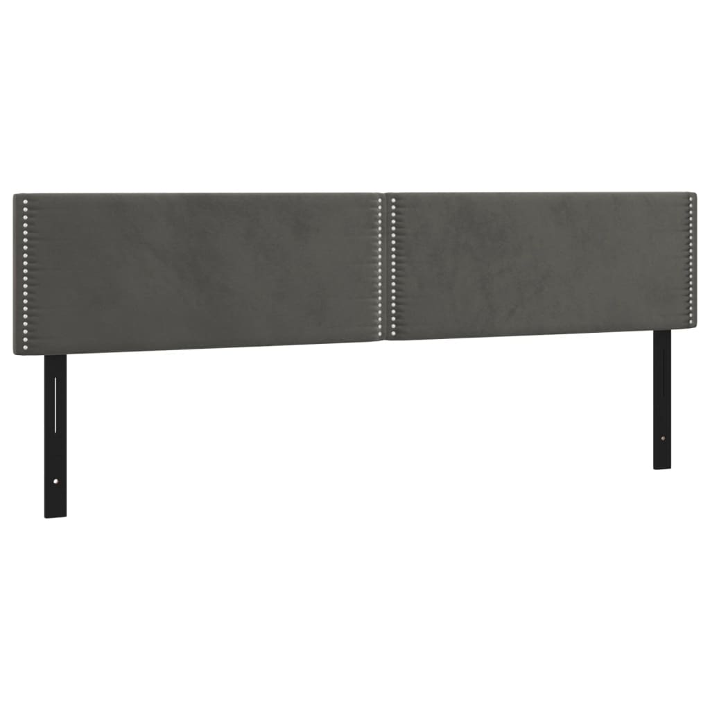 vidaXL LED Headboard Dark Gray 78.7"x2"x30.7"/34.6" Velvet