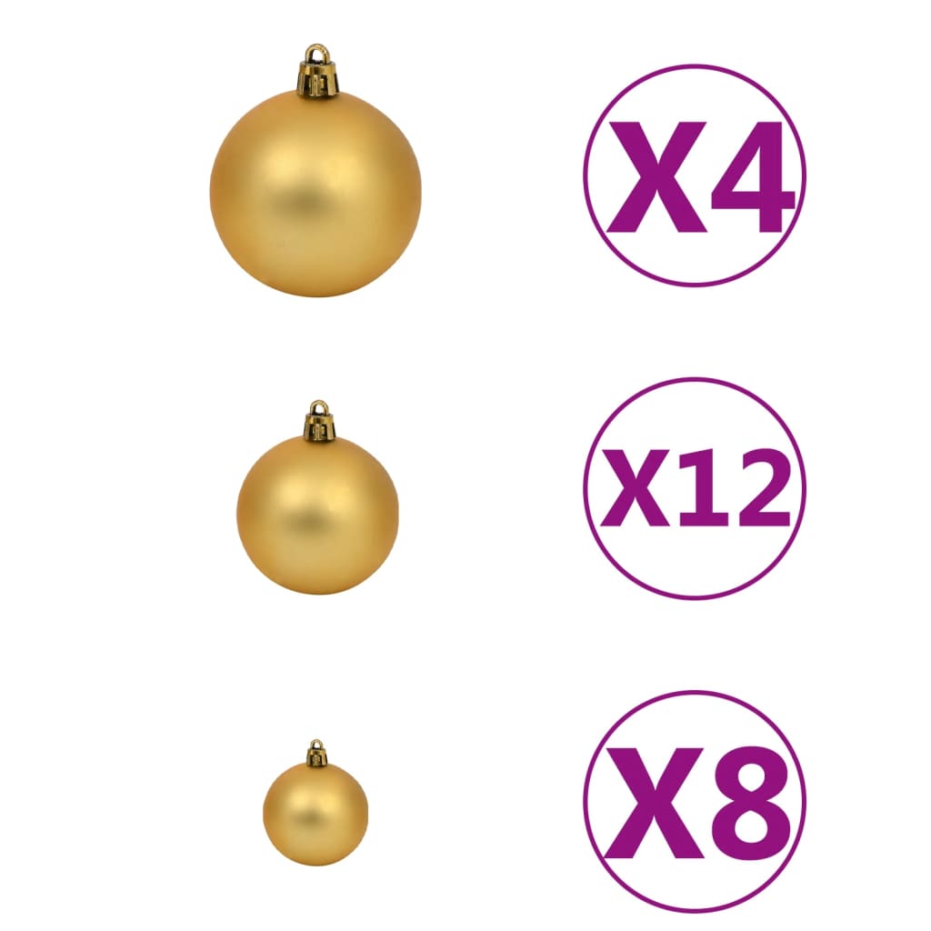 vidaXL 100 Piece Christmas Ball Set 1.2"/1.6"/2.4" Brown/Bronze/Gold