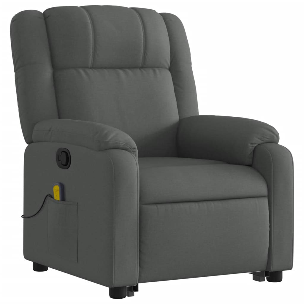 vidaXL Stand up Massage Recliner Chair Dark Gray Fabric