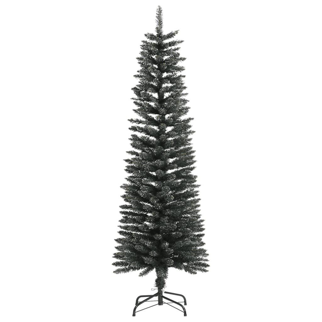 vidaXL Artificial Slim Christmas Tree with Stand Green 5 ft PVC