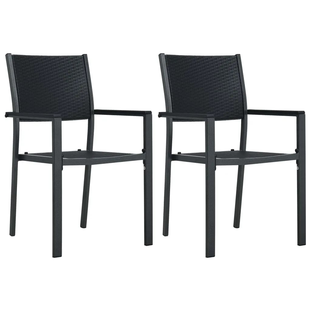 vidaXL 3 Piece Patio Dining Set Black