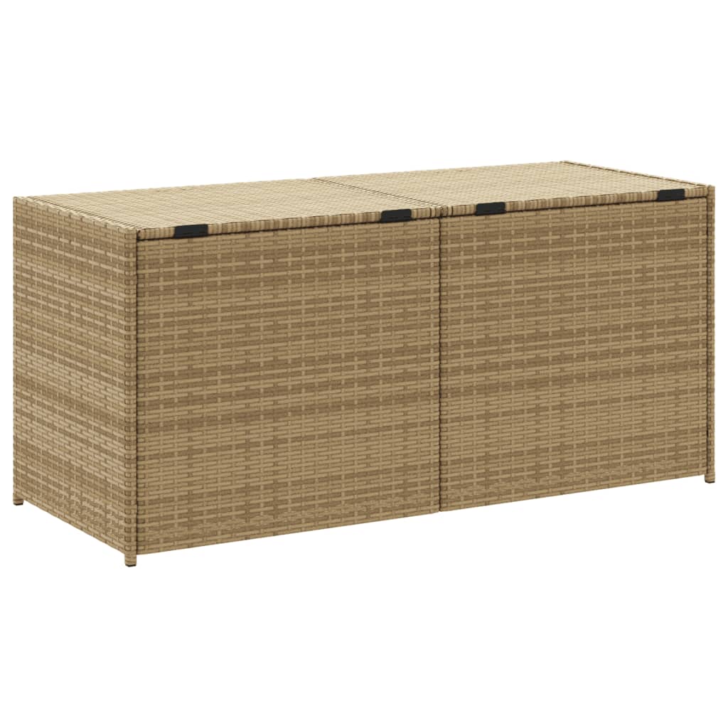 vidaXL Garden Storage Box Mix Beige 74.8 Gal Poly Rattan