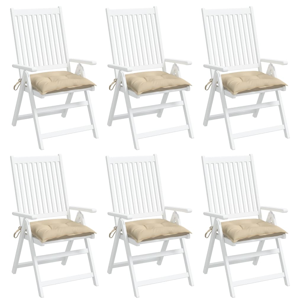 vidaXL Chair Cushions 6 pcs Beige 19.7"x19.7"x2.8" Oxford Fabric