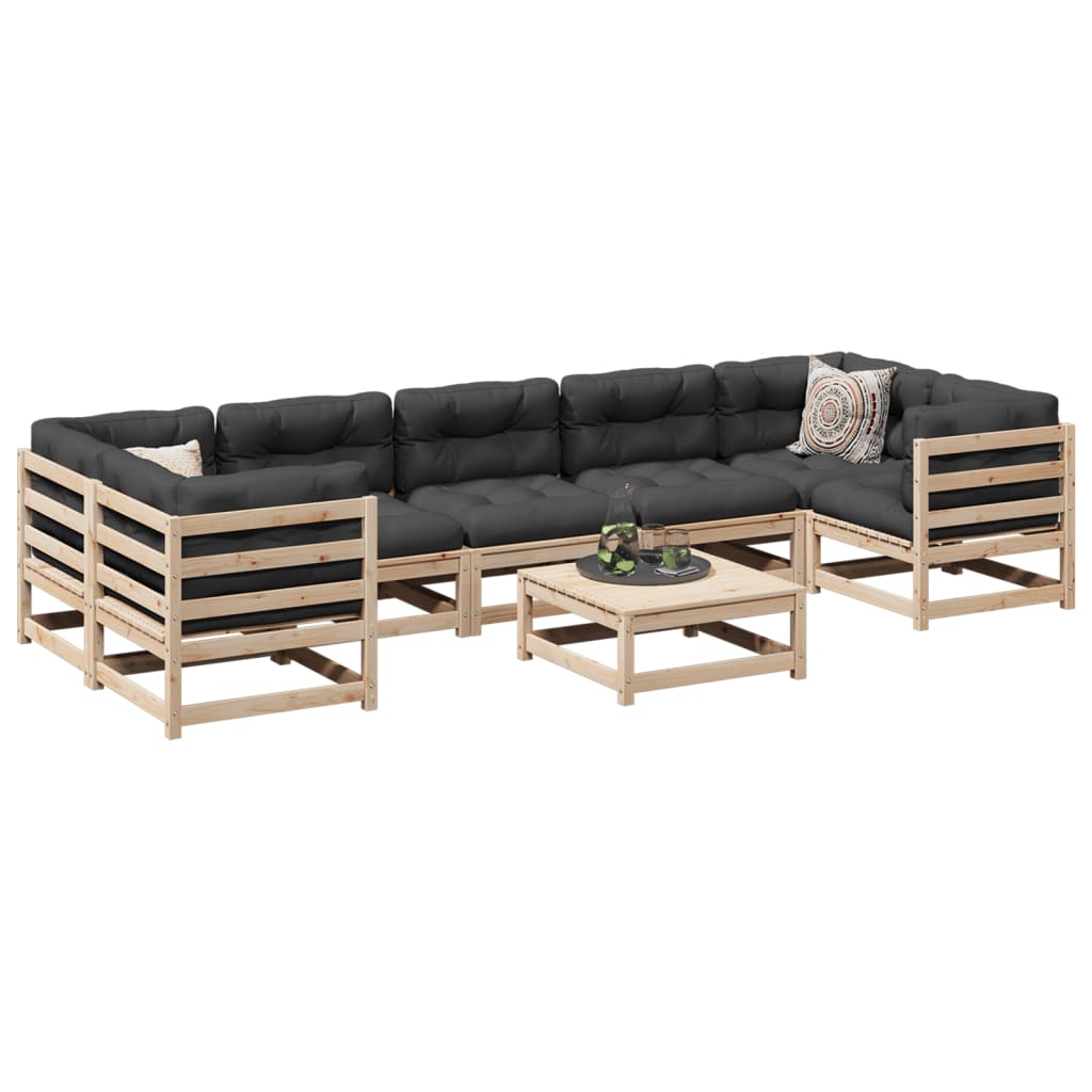 vidaXL 8 Piece Patio Sofa Set Solid Wood Pine