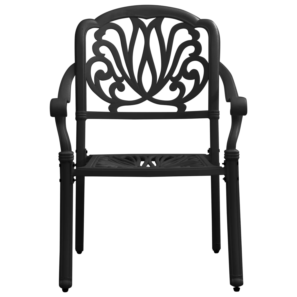 vidaXL 5 Piece Bistro Set Cast Aluminum Black