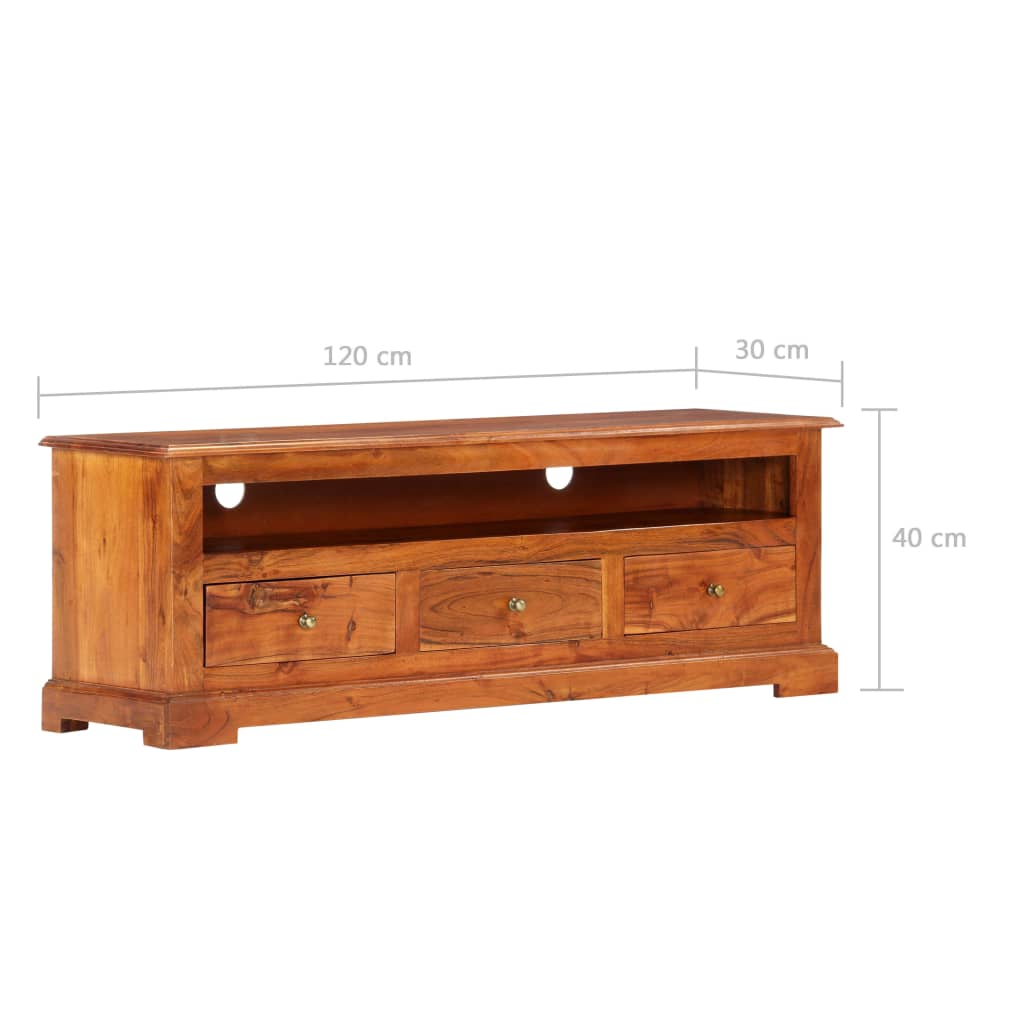 vidaXL TV Stand 47.2"x11.8"x15.7" Solid Wood Acacia