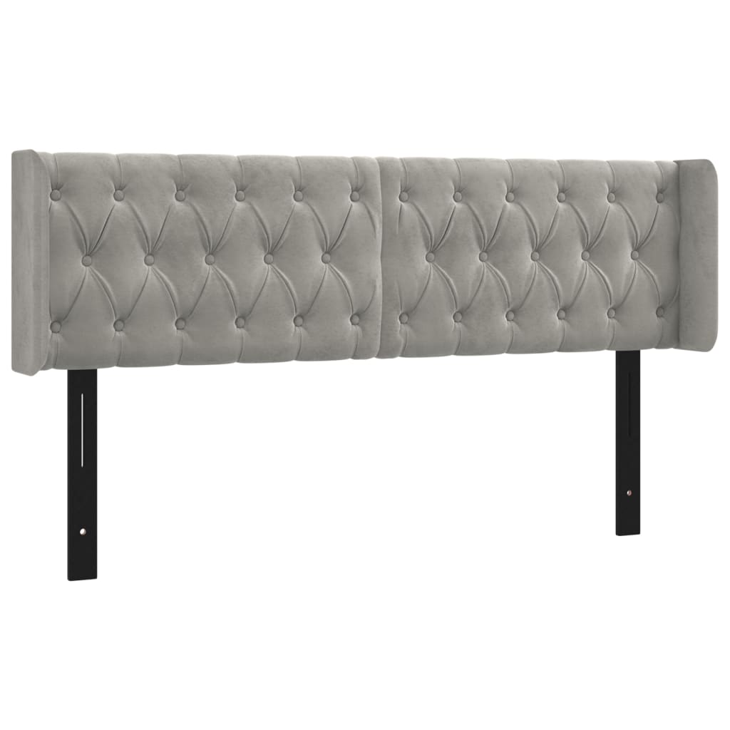 vidaXL LED Headboard Light Gray 57.9"x6.3"x30.7"/34.6" Velvet