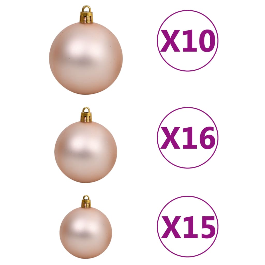 vidaXL Artificial Pre-lit Christmas Tree with Ball Set White 82.7" PVC