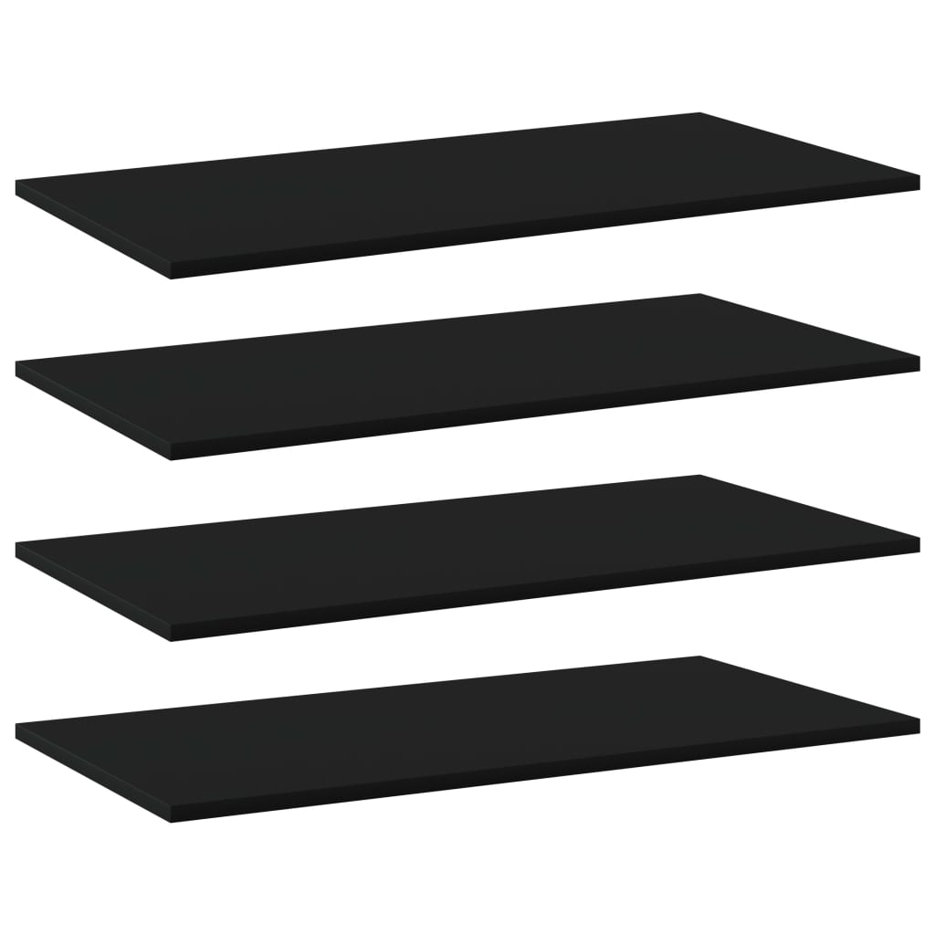 vidaXL Bookshelf Boards 4 pcs Black 31.5"x15.7"x0.6" Engineered Wood