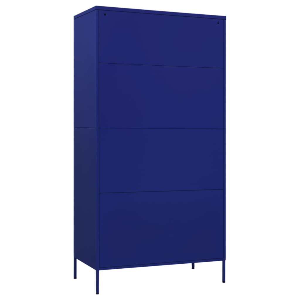 vidaXL Wardrobe Navy Blue 35.4"x19.7"x70.9" Steel