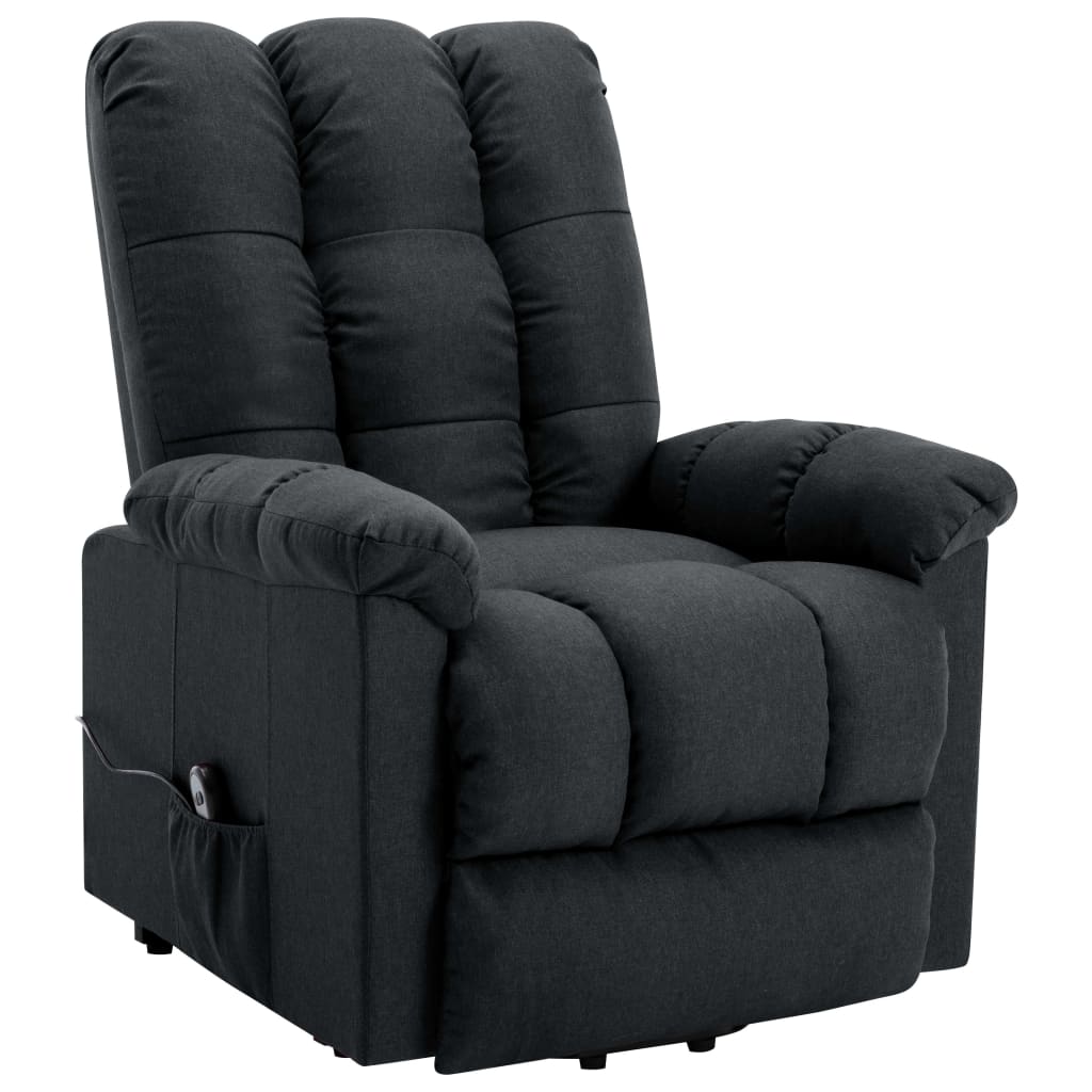 vidaXL Power Lift Recliner Dark Gray Fabric