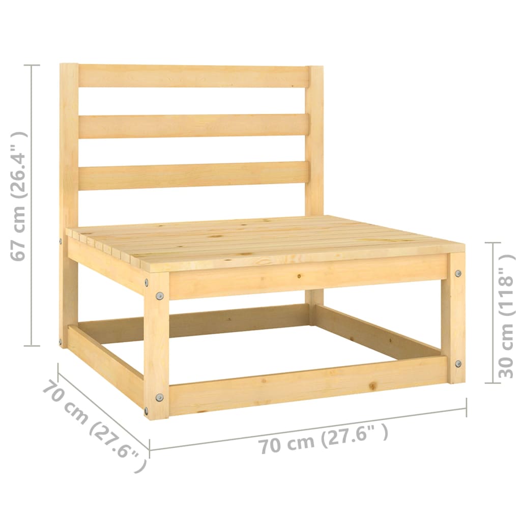 vidaXL 2 Piece Patio Lounge Set Solid Wood Pine