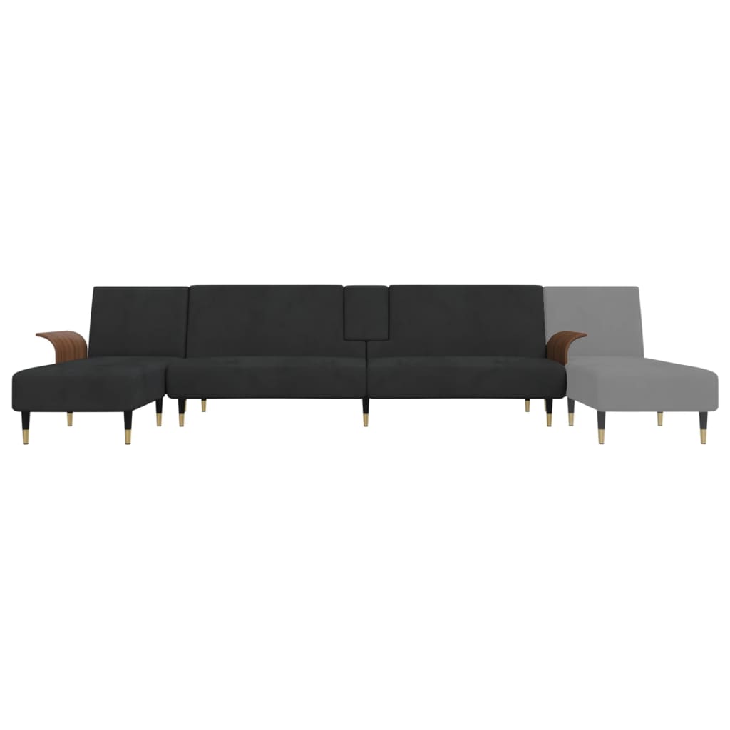 vidaXL L-shaped Sofa Black 109.8"x55.1"x27.6" Velvet