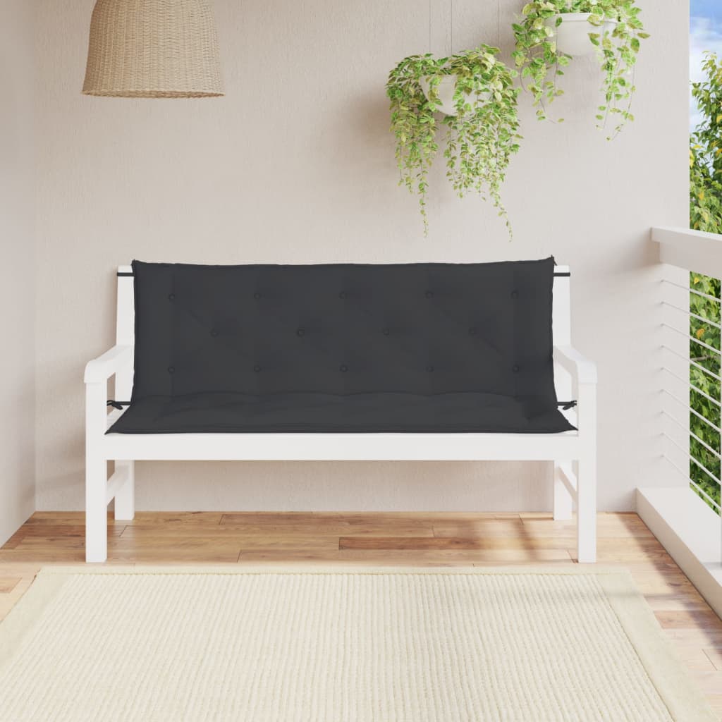 vidaXL Garden Bench Cushion Black 59.1"x(19.7"+19.7")x2.8" Oxford Fabric