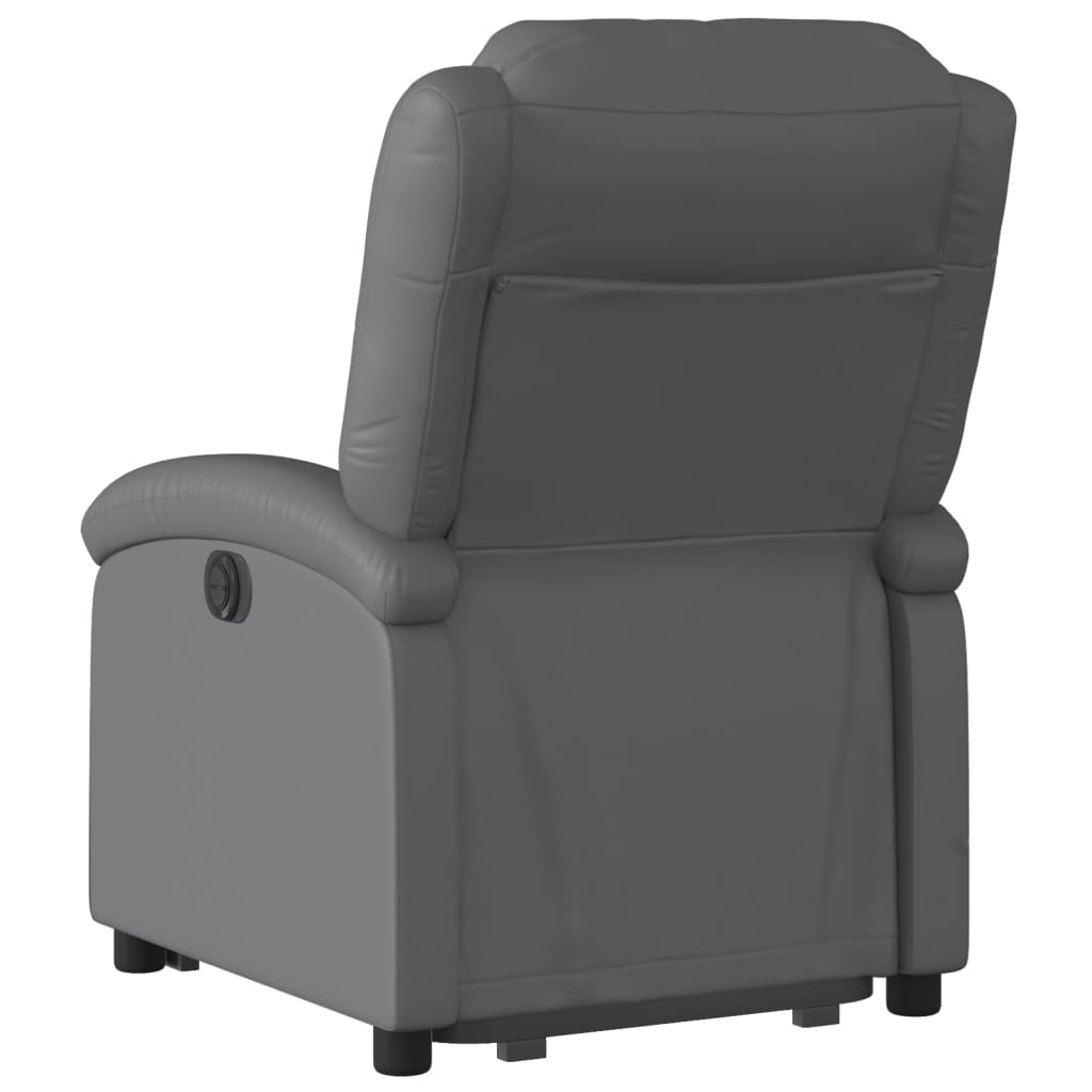 vidaXL Stand up Recliner Chair Gray Faux Leather