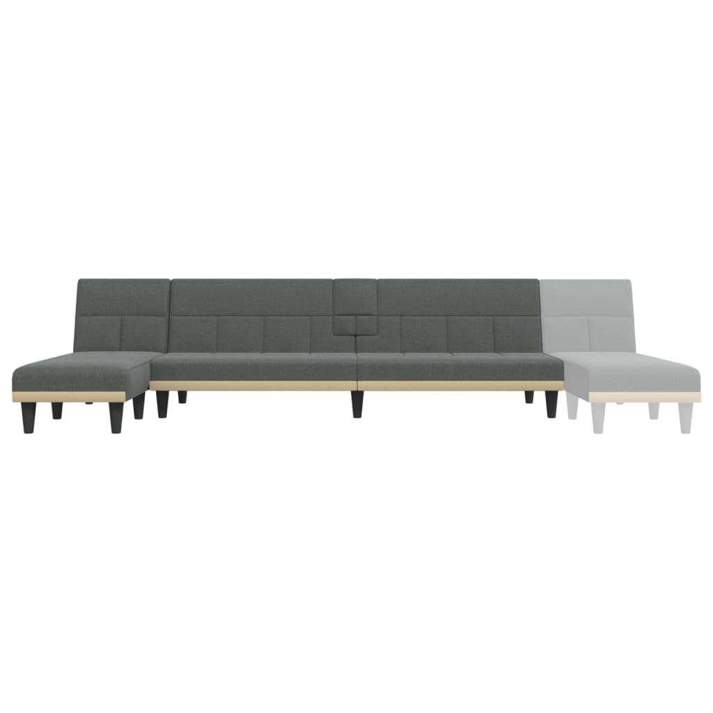 vidaXL L-shaped Sofa Bed Dark Gray 100.4"x55.1"x27.6" Fabric