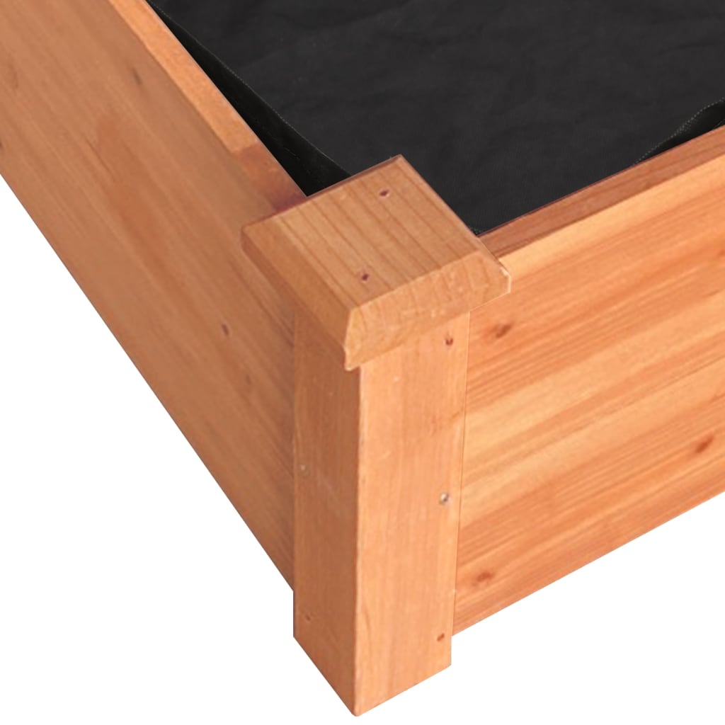 vidaXL Garden Raised Bed with Liner Brown 47.2"x23.6"x9.8" Solid Wood Fir